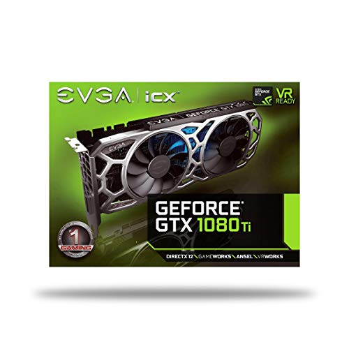 EVGA GeForce GTX 1080 Ti SC2 Gaming, 11GB GDDR5X, iCX Technology - 9 Thermal Sensors & RGB LED G/P/M, Asynch Fan, Optimized Airflow Design Graphics Card 11G-P4-6593-KR (Renewed)