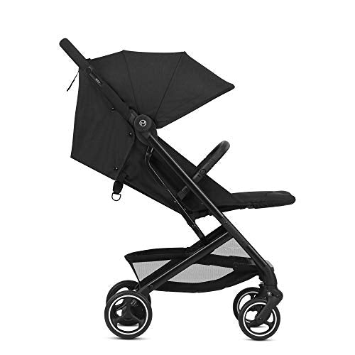 CYBEX Beezy Stroller, Lightweight Baby Stroller, Compact Fold, Compatible with All CYBEX Infant Seats, Stands for Storage, Easy to Carry, Multiple Recline Positions, Travel Stroller, Deep Black
