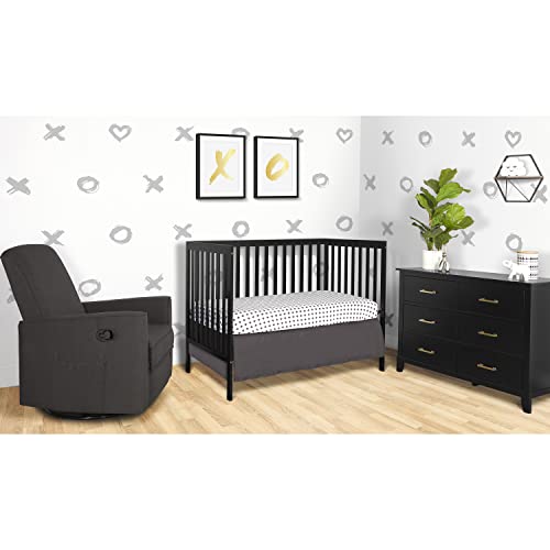Dream On Me Synergy 5-in-1 Convertible Crib in Black, Greenguard Gold Certified