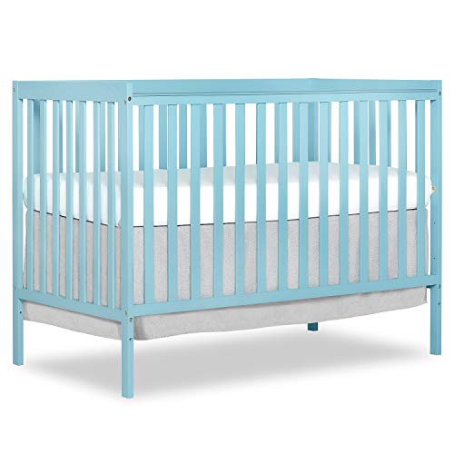Dream On Me Synergy 5-in-1 Convertible Crib in Aqua Sky, Greenguard Gold Certified