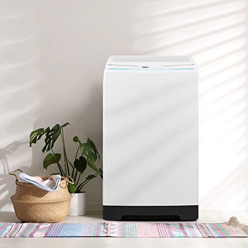 COMFEE’ 1.6 Cu.ft Portable Washing Machine, 11lbs Capacity Fully Automatic Compact Washer with Wheels, 6 Wash Programs Laundry Washer with Drain Pump, Ideal for Apartments, RV, Camping, Ivory White