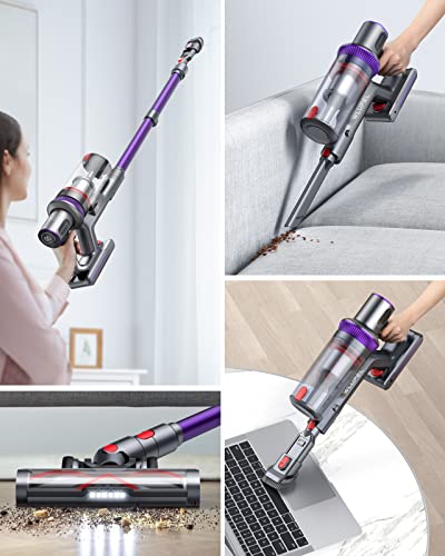 Cordless Vacuum Cleaner, 33Kpa Stick Vacuum Cleaner, 400W Handheld Vacuum with LED Touch Screen, 50mins Runtime for Pet Hair, Carpet and Hardwood Floor(KB-H015)
