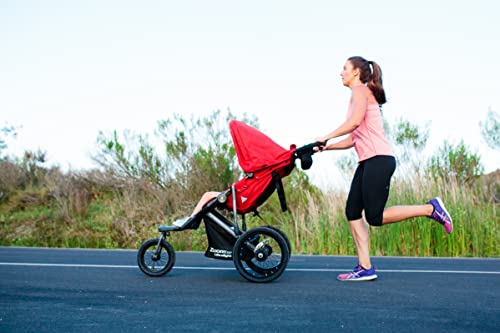 Joovy Zoom 360 Ultralight Jogging Stroller, Large Canopy, Lightweight Jogger, Extra Large Air Filled Tires, Red