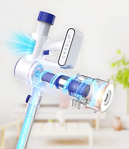 Cordless Vacuum Cleaner - ORFELD 24000Pa Powerful Stick Vacuum, Upgrade 40Mins Runtime & Most Advanced Filtration, 4 in 1 Rechargeable Lightweight Cordless Vacuum for Hardwood Carpet Pet Hair