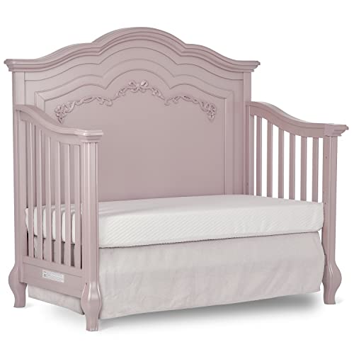 Evolur Aurora 5-in-1 Convertible Crib, Dusty Rose, Greenguard Gold Certified