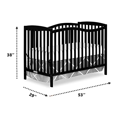 Dream On Me Chelsea 5-in-1 Convertible Crib, Black
