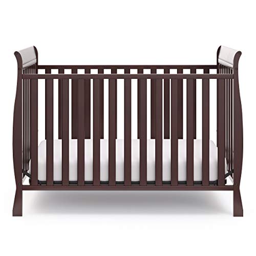 Storkcraft Maxwell Convertible Crib (Espresso) – GREENGUARD Gold Certified, Converts to Toddler Bed and Daybed, Fits Standard Full-Size Crib Mattress, Classic Crib with Traditional Sleigh Design