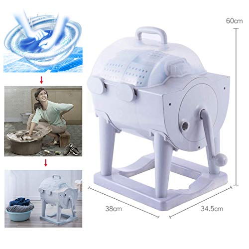 CHLXI 2020 Portable Non-Electric Manual Washing Machine,Hand-Operated Cranking Rotary Mini Washer Dryer Compact Design for Apartments, Hotel,Dormitory,Camping Dorms College Rooms Laundry Alternative