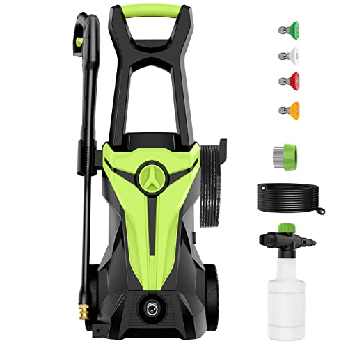 Workmoto Electric Pressure Washer, Power Washer with Foam Cannon, 4 Quick Connect Nozzles, 2200 PSI 2.0 GPM