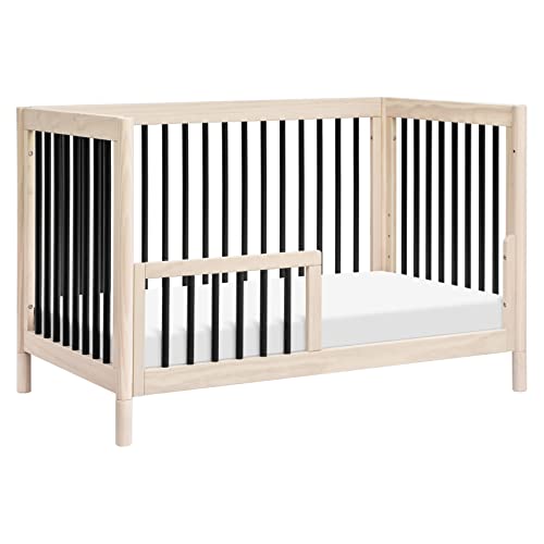 Babyletto Gelato 4-in-1 Convertible Crib with Toddler Bed Conversion in Washed Natural and Black, Greenguard Gold Certified