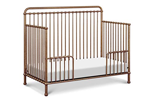 Million Dollar Baby Classic Winston 4-in-1 Convertible Metal Crib in Vintage Gold, Greenguard Gold Certified