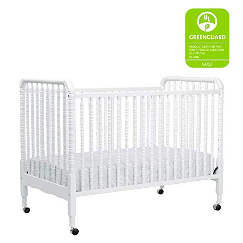 DaVinci Jenny Lind 3-in-1 Convertible Crib in White, Removable Wheels, Greenguard Gold