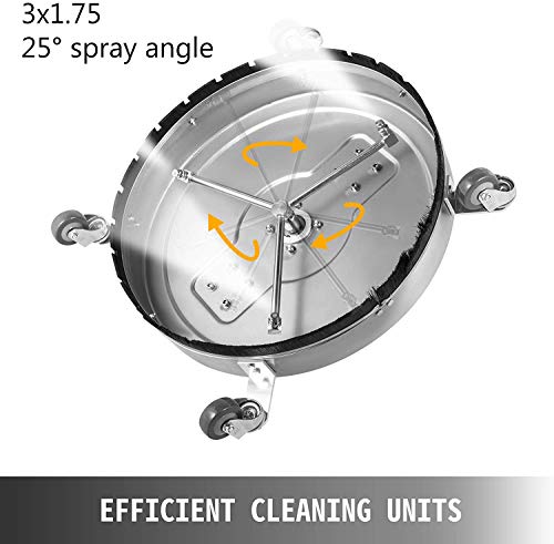 21 Inch 4500 PSI Pressure Washer with 3 Nozzle Front Spray Bar, Dual Handle Circular Accessory and Parts for Cleaning Driveways, Sidewalks, Patios