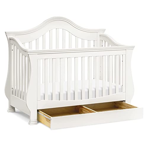 Million Dollar Baby Classic Ashbury 4-in-1 Convertible Crib with Toddler Bed Conversion Kit in White, Greenguard Gold Certified