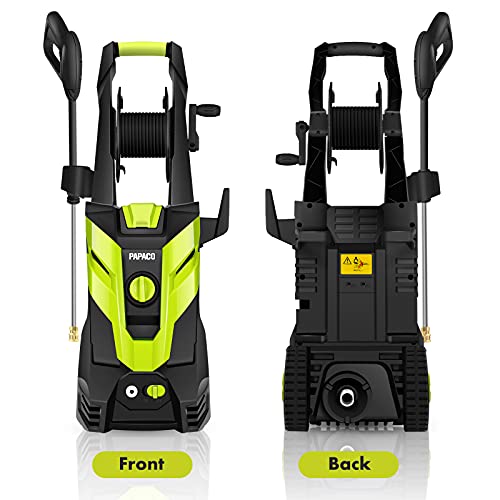 Papaco Electric Pressure Washer Max 3600 PSI 2.4 GPM, 1800W Electric Water Pressure Washer Professional Car Washer Cleaner Machine with Brass Hose Connector for Home Car