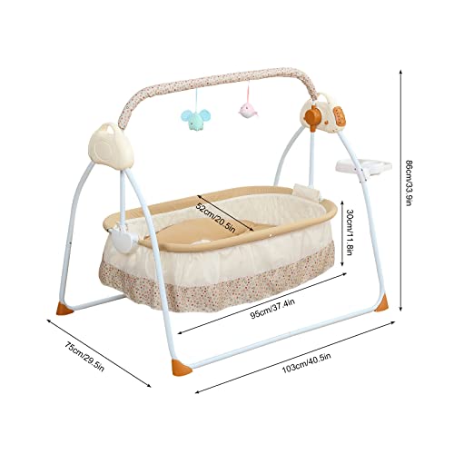 Electric Crib Cradle Newborn Cradle Swings Rocking Chair Bassinet Infant Bed Cot Crib Basket 0-18 Months Portable Crib with Music