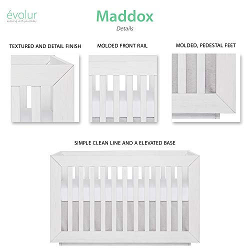Evolur Maddox Modern Crib, Weathered White
