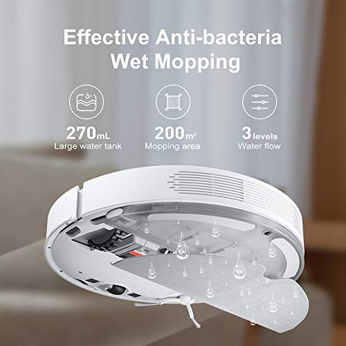 Dreametech D9 Robot Vacuum and Mop Cleaner, Lidar Navigation Robot Vacuum Sweep and Mop 2-in-1, 3000Pa Strong Suction Power, 150min Runtime, Compatible with Alexa, Smart Mapping for Carpet, Hard Floor
