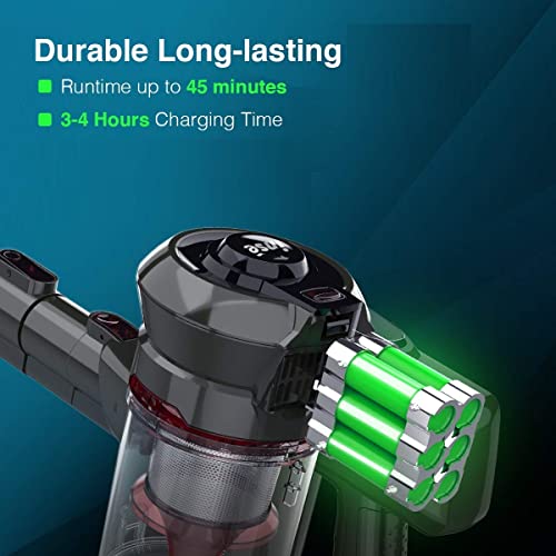 INSE Cordless Vacuum, 12KPa Powerful Vacuum Cleaner with 160W Motor, 4-in-1 Stick Vacuum, Rechargeable Handheld Vacuum Cleaner for Home Hard Floor Carpet Pet Hair-N6