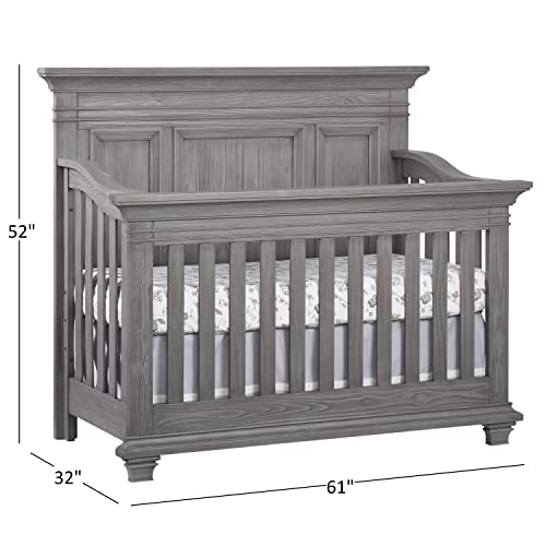 Oxford Baby Westport 4 in 1 Convertible Crib, Dusk Gray