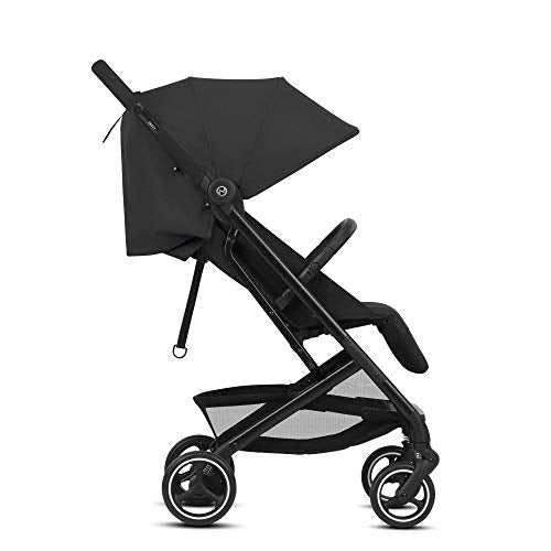 CYBEX Beezy Stroller, Lightweight Baby Stroller, Compact Fold, Compatible with All CYBEX Infant Seats, Stands for Storage, Easy to Carry, Multiple Recline Positions, Travel Stroller, Deep Black