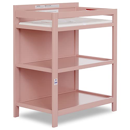 Dream On Me Synergy Convertible Crib and Changer in Dusty Pink