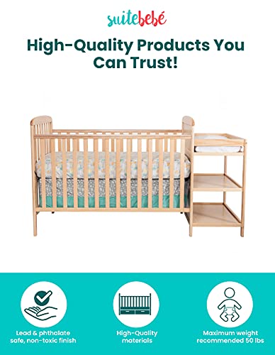 Suite Bebe Ramsey 3 in 1 Convertible Crib and Changer in a Natural Finish