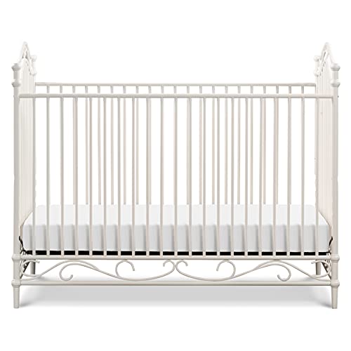 Million Dollar Baby Classic Camellia 3-in-1 Convertible Metal Crib in Vintage White, Greenguard Gold Certified