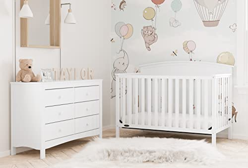 Graco Benton 5-in-1 Convertible Crib (White) – GREENGUARD Gold Certified, Converts from Baby Crib to Toddler Bed, Daybed and Full-Size Bed, Fits Standard Full-Size Crib Mattress