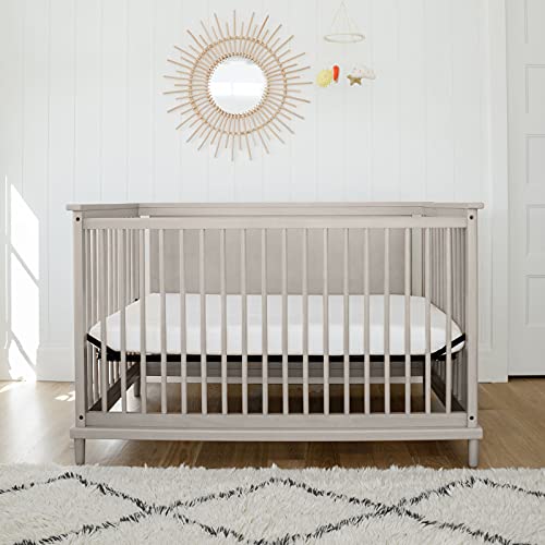 Storkcraft Timeless 5-in-1 Convertible Crib with Bonus - Transforms into Playhouse - Converts to Toddler Bed, Full-Size Bed Mattress Not Included, Brushed Fog