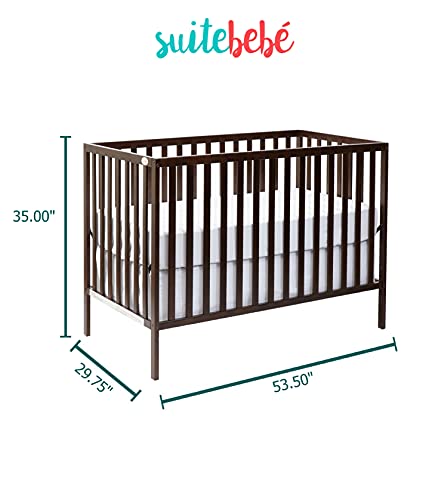 Suite Bebe Palmer 3 in 1 Convertible Crib - Quick Ship, Espresso