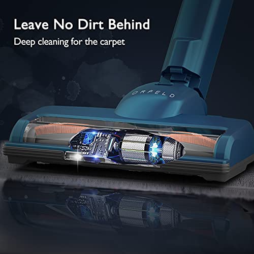 Cordless Vacuum Cleaner - ORFELD 28000Pa Powerful Suction Stick Vacuum with LED Display,Rechargeable,5 in 1 Self-Standing 40 Mins Runtime,3 Cleaning Modes,for Carpet Hard Floor Pet Hair,B08