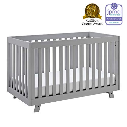 Storkcraft Beckett 3-in-1 Convertible Crib (Pebble Gray) – Converts from Baby Crib to Toddler Bed and Daybed, Fits Standard Full-Size Crib Mattress, Adjustable Mattress Support Base