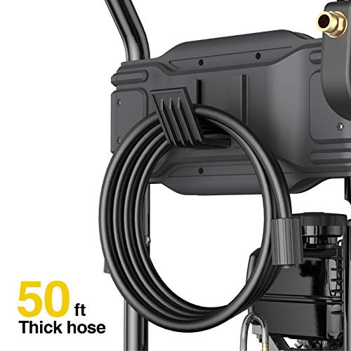 BLUBERY 3500 PSI Gas Pressure Washer, 2.6 GPM Heavy Duty Power Washer, 50Ft High Pressure Hose&Soap Tank, 5 Adjustable Nozzles, CARB Compliant
