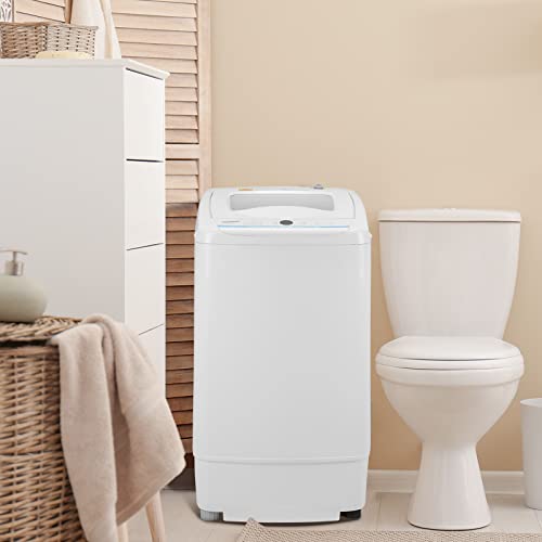 COMFEE' Portable Washing Machine, 0.9 cu.ft Compact Washer With LED Display, 5 Wash Cycles, 2 Built-in Rollers, Space Saving Full-Automatic Washer, Ideal for RV, Dorm, Apartment, Ivory White