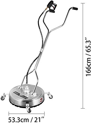 21 Inch 4500 PSI Pressure Washer with 3 Nozzle Front Spray Bar, Dual Handle Circular Accessory and Parts for Cleaning Driveways, Sidewalks, Patios