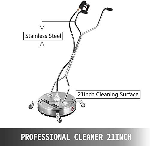 21 Inch 4500 PSI Pressure Washer with 3 Nozzle Front Spray Bar, Dual Handle Circular Accessory and Parts for Cleaning Driveways, Sidewalks, Patios
