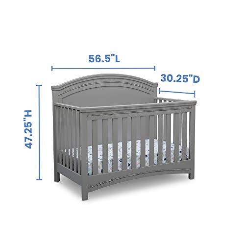 Simmons Kids SlumberTime Emma 4-in-1 Convertible Baby Crib N More - Greenguard Gold Certified, Grey