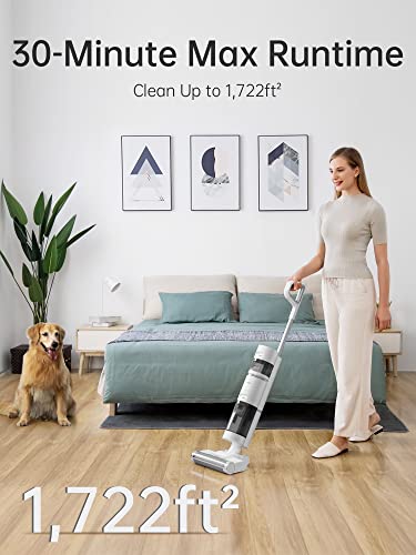 Dreametech H11 Cordless Wet Dry Vacuum Cleaner, Up to 30 Minutes Runtime，Cordless All in One Vacuum Cleaners Self-Cleaning, Lightweight, One-Step Cleaning for Sticky Messes and Pet Hair