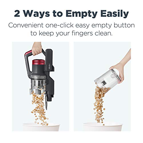 Eureka RapidClean Pro LED Headlights, Efficient Cleaning with Powerful Motor Lightweight Cordless Vacuum Cleaner, Convenient Stick and Handheld Vac, Red