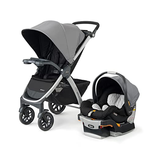 Chicco Bravo 3-in-1 Trio Travel System, Bravo Quick-Fold Stroller with Top-Rated KeyFit 30 Infant Car Seat and Base, Car Seat and Stroller Combo | Camden/Black