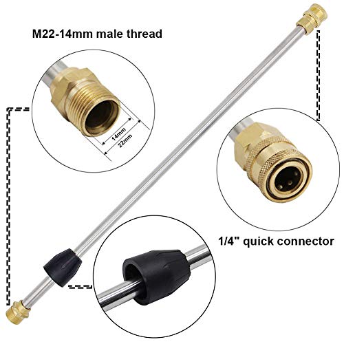 Twinkle Star 15" Pressure Washer Surface Cleaner with Pressure Washer Trigger Gun, 21 Inch Pressure Washer Wand