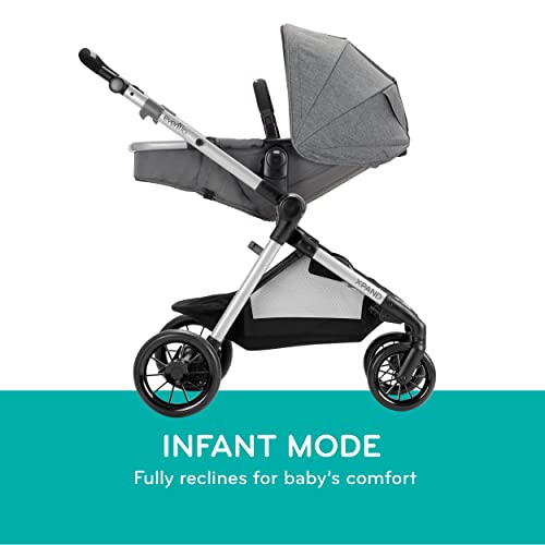 Evenflo Pivot Xpand Modular Stroller, Baby Stroller, Converts to Double Stroller, 4 Modes, Durable Construction, Extra-Large Storage Basket, Compact Folding Design, 55-lb Capacity, Stallion Black