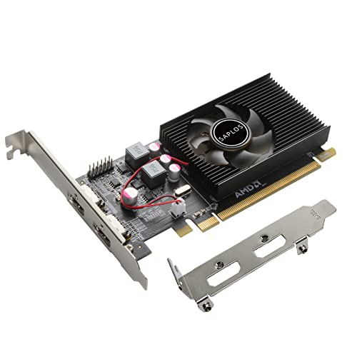 SAPLOS Radeon HD 6570 Graphics Card,Dual HDMI,1GB,GDDR3,64-Bits,PCI-Express 2.0 X16, Low Profile Computer GPU,Desktop Video Card for PC Gaming,DirectX 11