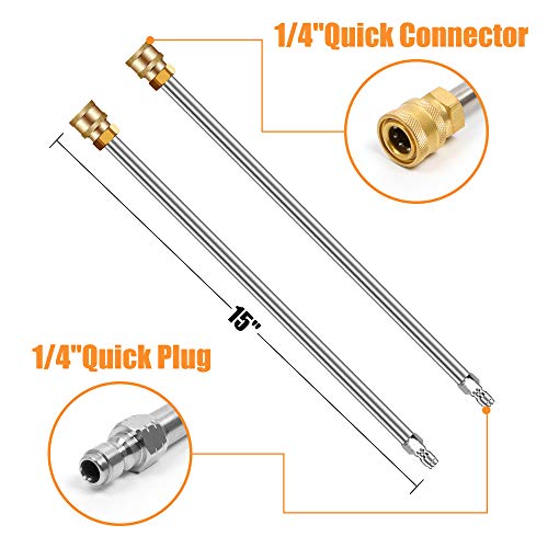 BEETRO 15'' Surface Cleaner for Pressure Washer, Power Washer Attachments for Driveway, Sidewalk, Concrete, Deck, Patio Cleaning, with Spray Gun and 2 Spray Wands, Max 4000 PSI