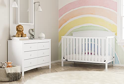 Graco Benton 5-in-1 Convertible Crib (White) – GREENGUARD Gold Certified, Converts from Baby Crib to Toddler Bed, Daybed and Full-Size Bed, Fits Standard Full-Size Crib Mattress