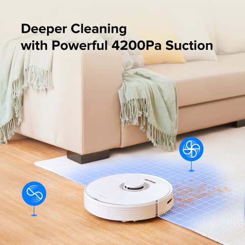 roborock Q7 Max+ Robot Vacuum and Mop with Auto-Empty Dock Pure, Hands-Free Cleaning for up to 7 Weeks, APP-Controlled Mopping, 4200Pa Suction, No-Mop&No-Go Zones, 180mins Runtime, Works with Alexa