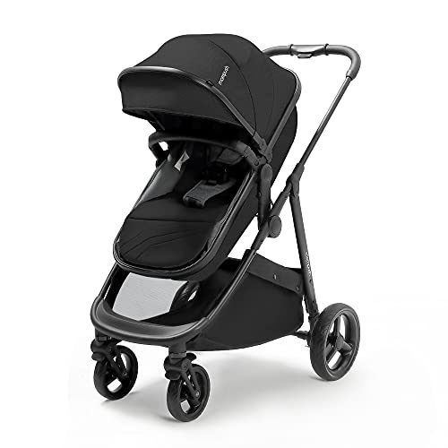 Mompush Wiz 2-in-1 Baby Stroller with Bassinet Mode - Foldable Infant Stroller to Explore More as a Family - Toddler Stroller with Reversible Stroller Seat - Travel System Compatible
