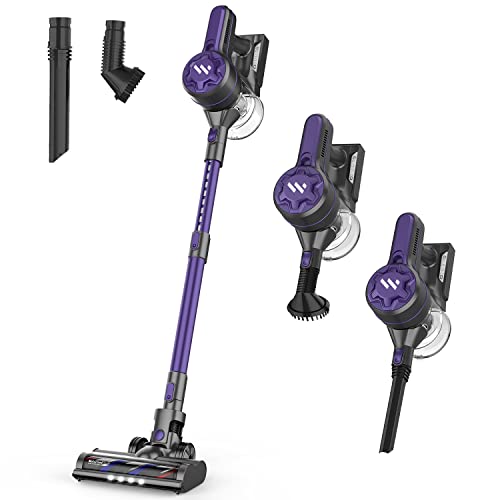 Cordless Vacuum, Stick Vacuum with 20Kpa Super Suction, 5 Stages High Efficiency Filtration, Up to 30 Mins Runtime 4 in 1 Lightweight Handheld Vacuum Cleaner for Hardwood Floor Carpet Pet Hair