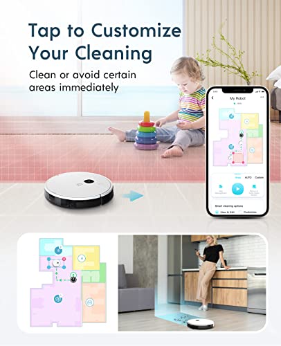 yeedi vac max Robot Vacuum and Mop, 3000Pa Suction Power, Carpet Detection,Visual Mapping and Navigation, Editable Home Map,Virtual Boundary, 200mins Runtime, Self-Empty Station Compatible